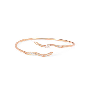 Diamond Dune Wave Bangle in Rose Gold