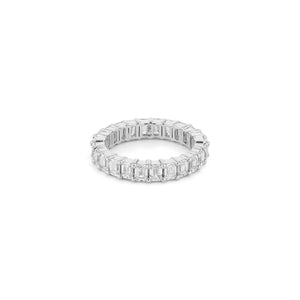 Emerald Diamond Eternity Ring - Lab Grown Diamonds - 18K Gold