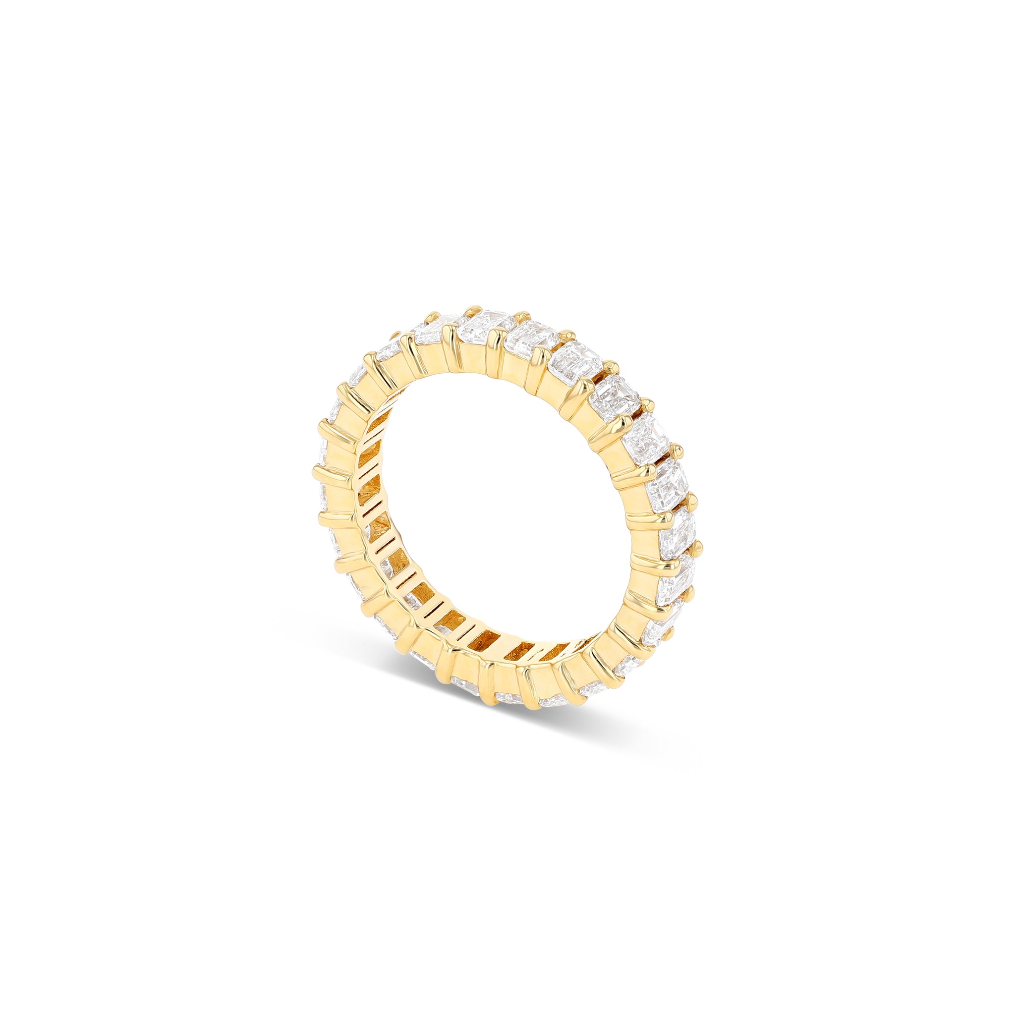 Emerald Diamond Eternity Ring - Lab Grown Diamonds - 18K Gold