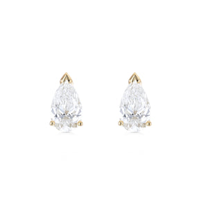 Pear Shape Diamond Earrings - Lab Grown Diamonds - 18K Gold