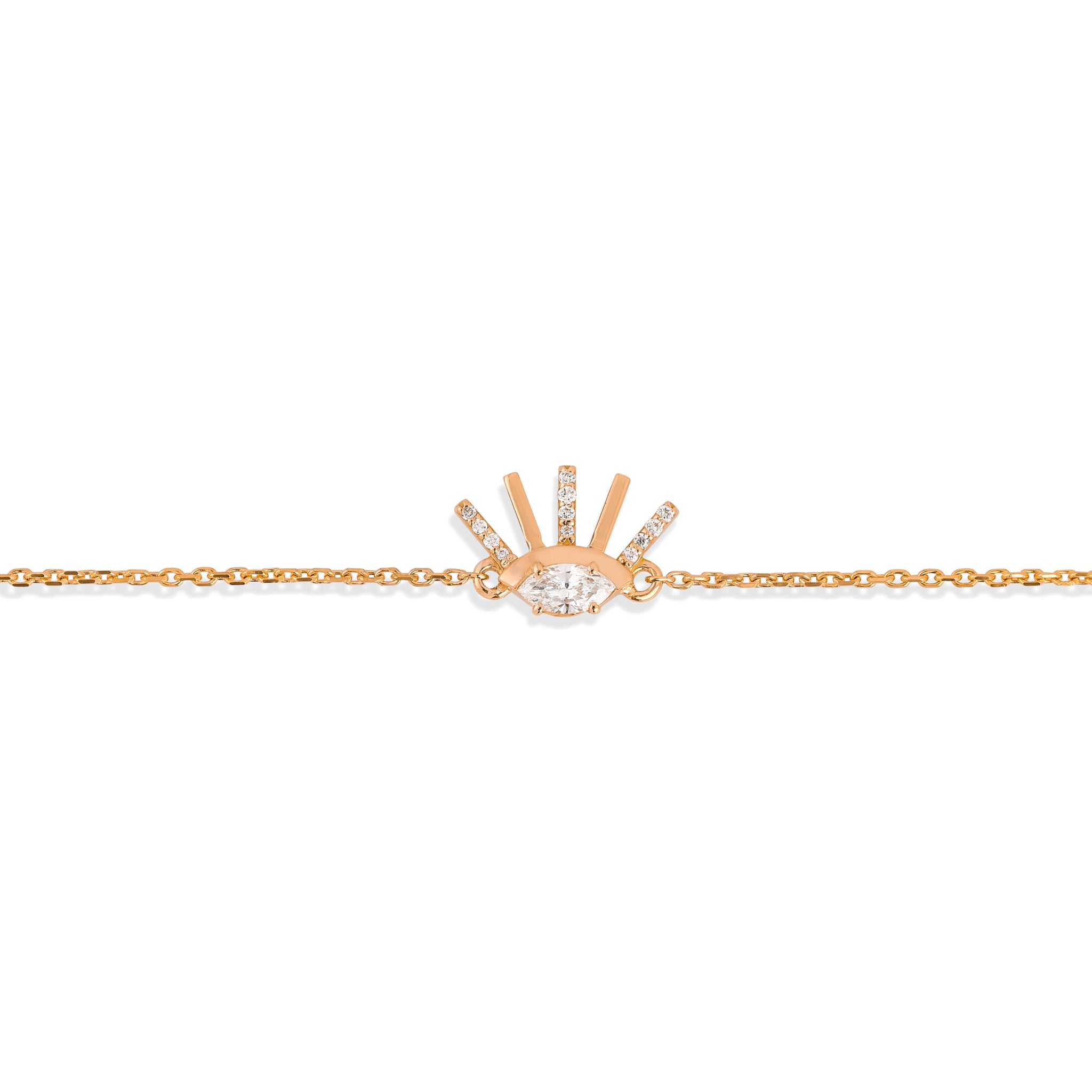 Roya Evil Eye Diamond Bracelet in Rose Gold