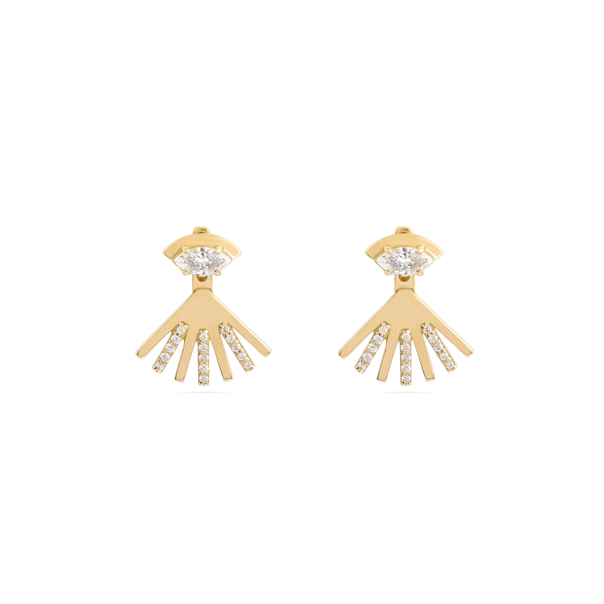 Roya Evil Eye Studs in Yellow Gold