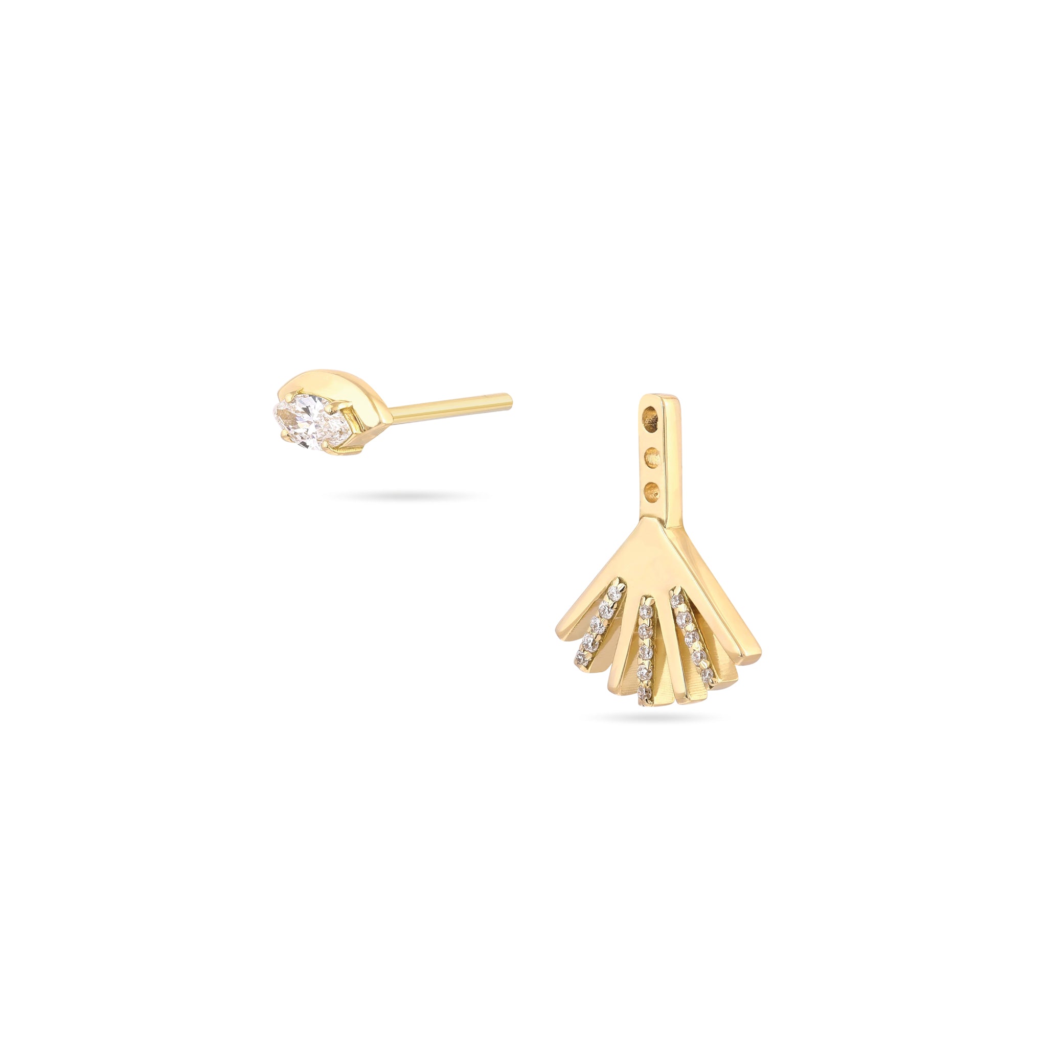 Roya Evil Eye Studs in Yellow Gold