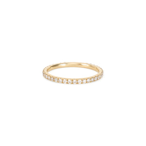 Skinny Diamond Eternity Ring with White Diamonds in Yellow Gold